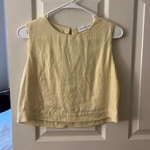 Butter yellow linen tank